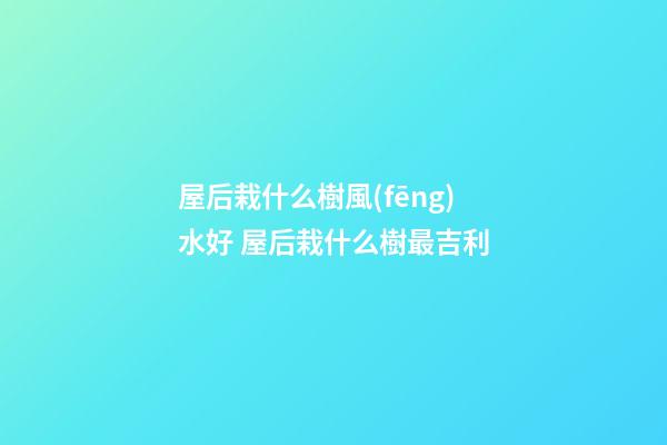 屋后栽什么樹風(fēng)水好 屋后栽什么樹最吉利
